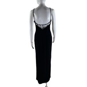 VTG Dress Womens 6 BLUE Velvet Maxi Slip Y2K 90s Romantic Goth Vampy Prom HOCO
